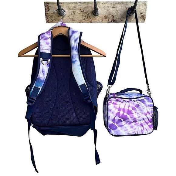 Pottery Barn Teen Gear-Up Purple/Navy Laguna Recycled Tie-Dye Backpack&Lunchbox - Picture 4 of 16